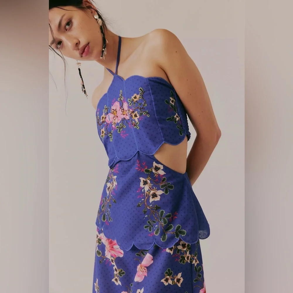 NWT Free People Agua Bendita Jamie Floral Tropical Maxi Dress